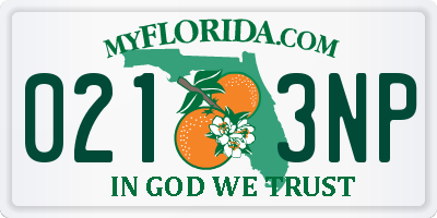 FL license plate 0213NP