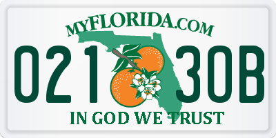 FL license plate 0213OB