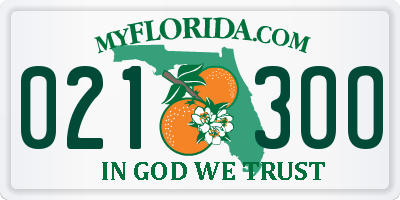 FL license plate 0213OO