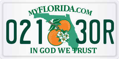 FL license plate 0213OR