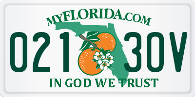 FL license plate 0213OV