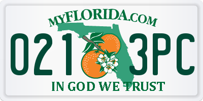 FL license plate 0213PC