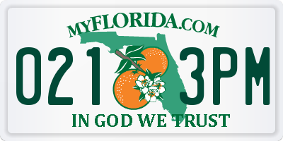 FL license plate 0213PM