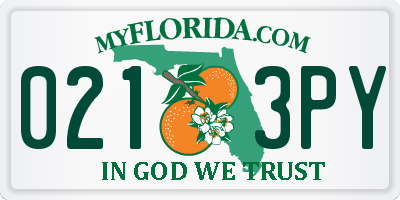 FL license plate 0213PY