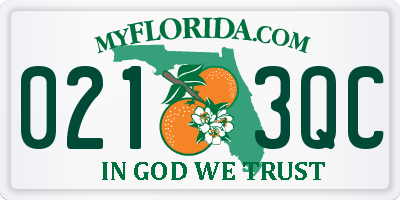 FL license plate 0213QC