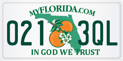 FL license plate 0213QL