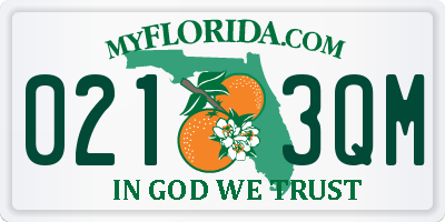 FL license plate 0213QM