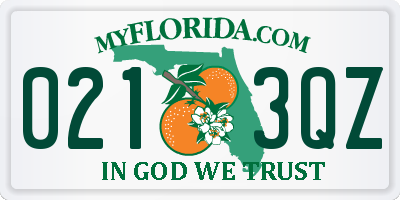 FL license plate 0213QZ