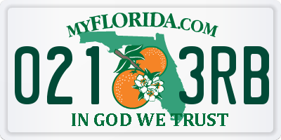 FL license plate 0213RB