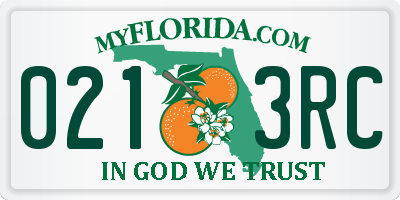 FL license plate 0213RC