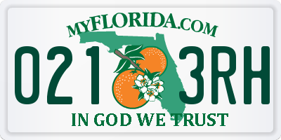 FL license plate 0213RH