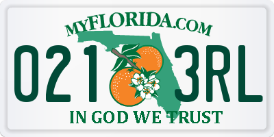 FL license plate 0213RL