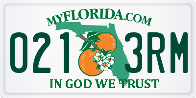 FL license plate 0213RM