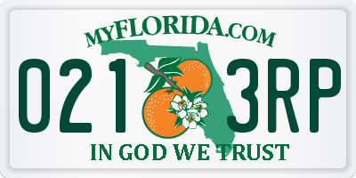 FL license plate 0213RP