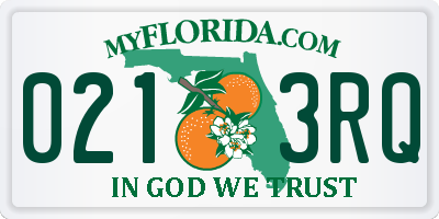 FL license plate 0213RQ