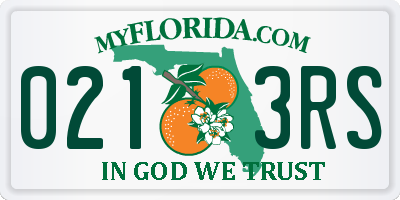 FL license plate 0213RS