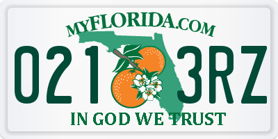 FL license plate 0213RZ
