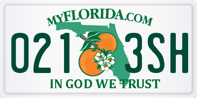 FL license plate 0213SH