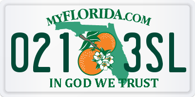 FL license plate 0213SL