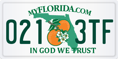 FL license plate 0213TF