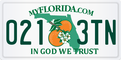 FL license plate 0213TN