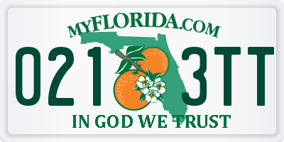 FL license plate 0213TT