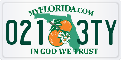 FL license plate 0213TY