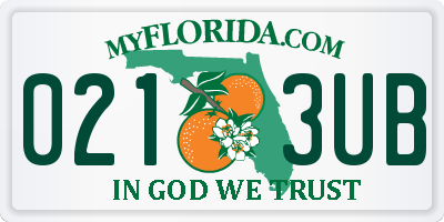 FL license plate 0213UB