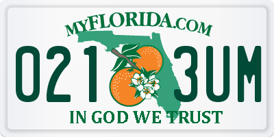 FL license plate 0213UM