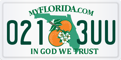 FL license plate 0213UU