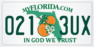 FL license plate 0213UX