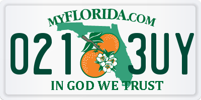 FL license plate 0213UY