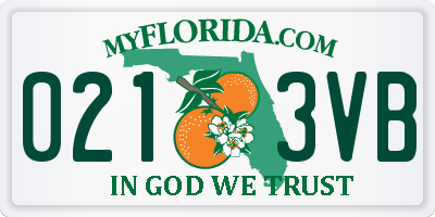 FL license plate 0213VB