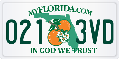 FL license plate 0213VD