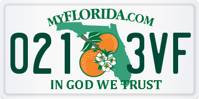 FL license plate 0213VF