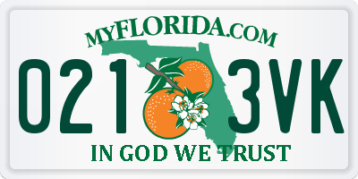 FL license plate 0213VK