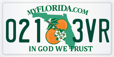 FL license plate 0213VR