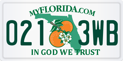 FL license plate 0213WB
