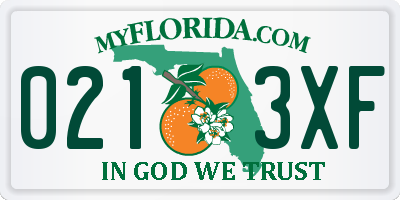 FL license plate 0213XF