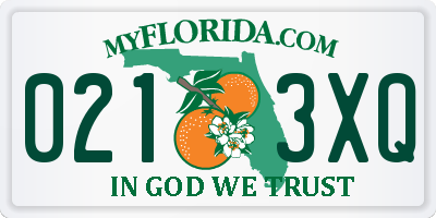 FL license plate 0213XQ