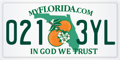 FL license plate 0213YL