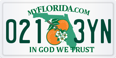 FL license plate 0213YN