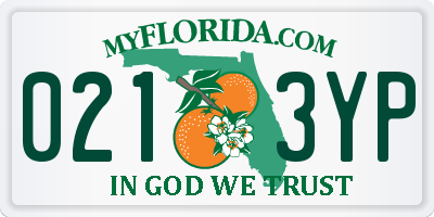 FL license plate 0213YP