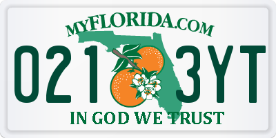 FL license plate 0213YT