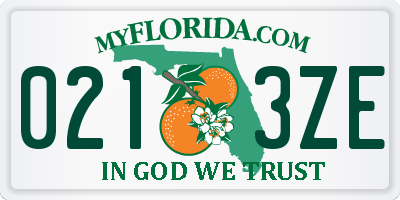 FL license plate 0213ZE
