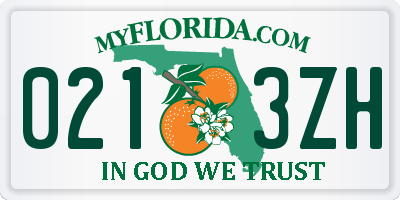 FL license plate 0213ZH