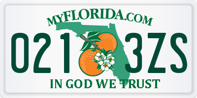 FL license plate 0213ZS
