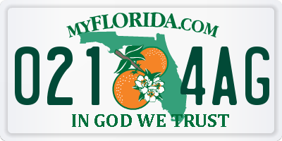 FL license plate 0214AG