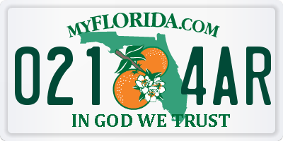 FL license plate 0214AR