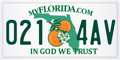 FL license plate 0214AV